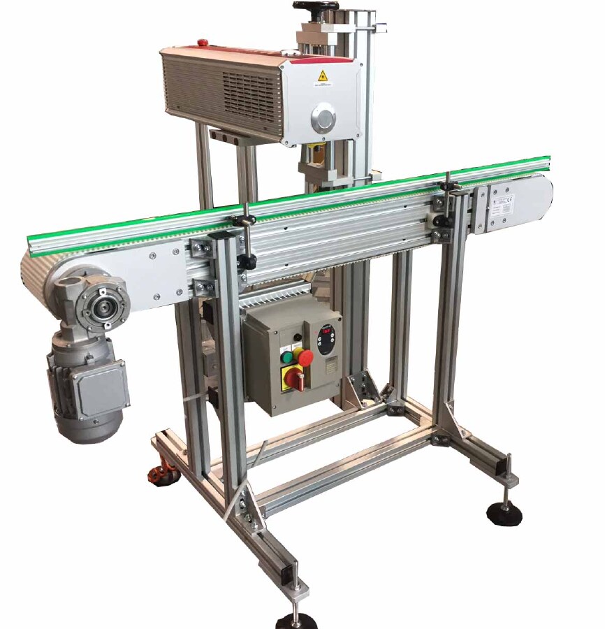 Conveyor belt with  laser printing